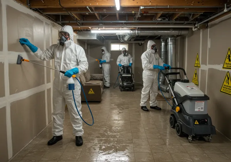 Basement Moisture Removal and Structural Drying process in Fussels Corner, FL